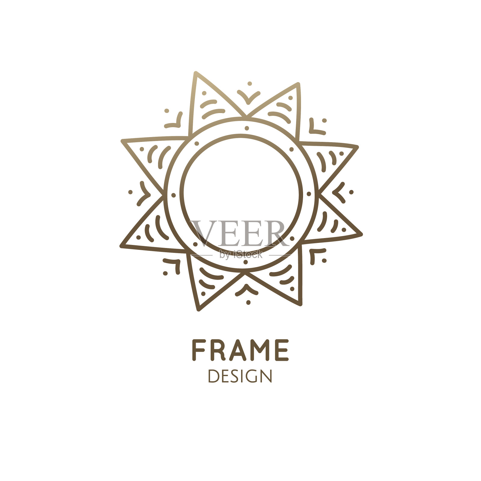 极简抽象框架雪花标志设计元素图片