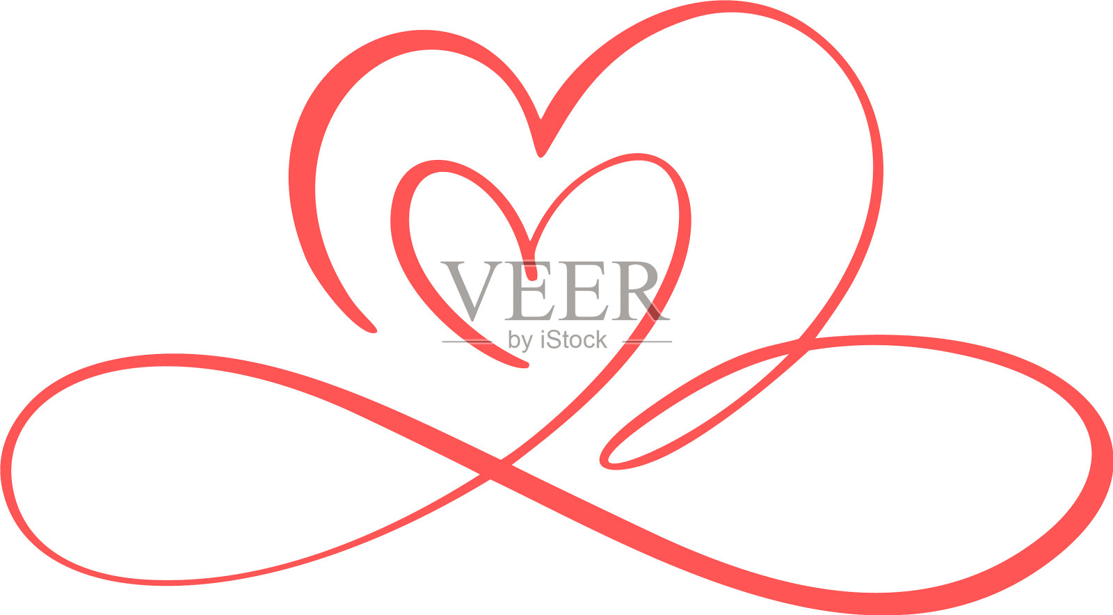 两张花心红心情人标志情人卡插画图片素材