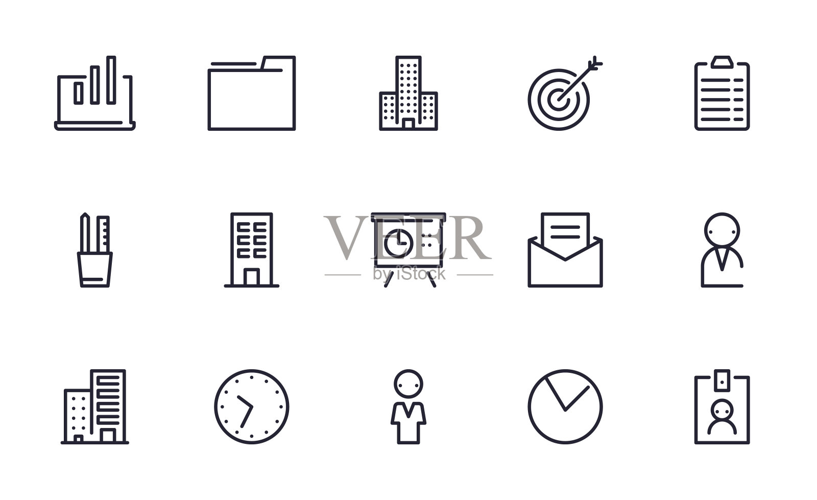 一套办公室矢量图标插图图标素材