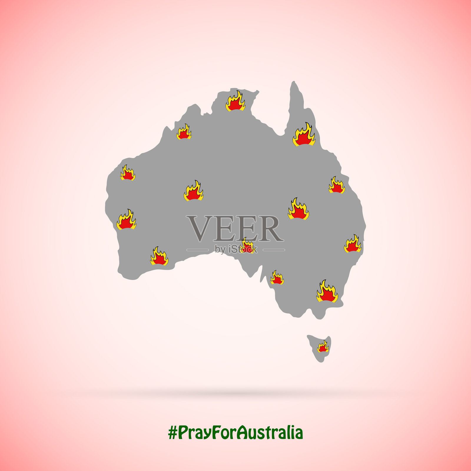 社会形象:澳大利亚的野火插画图片素材