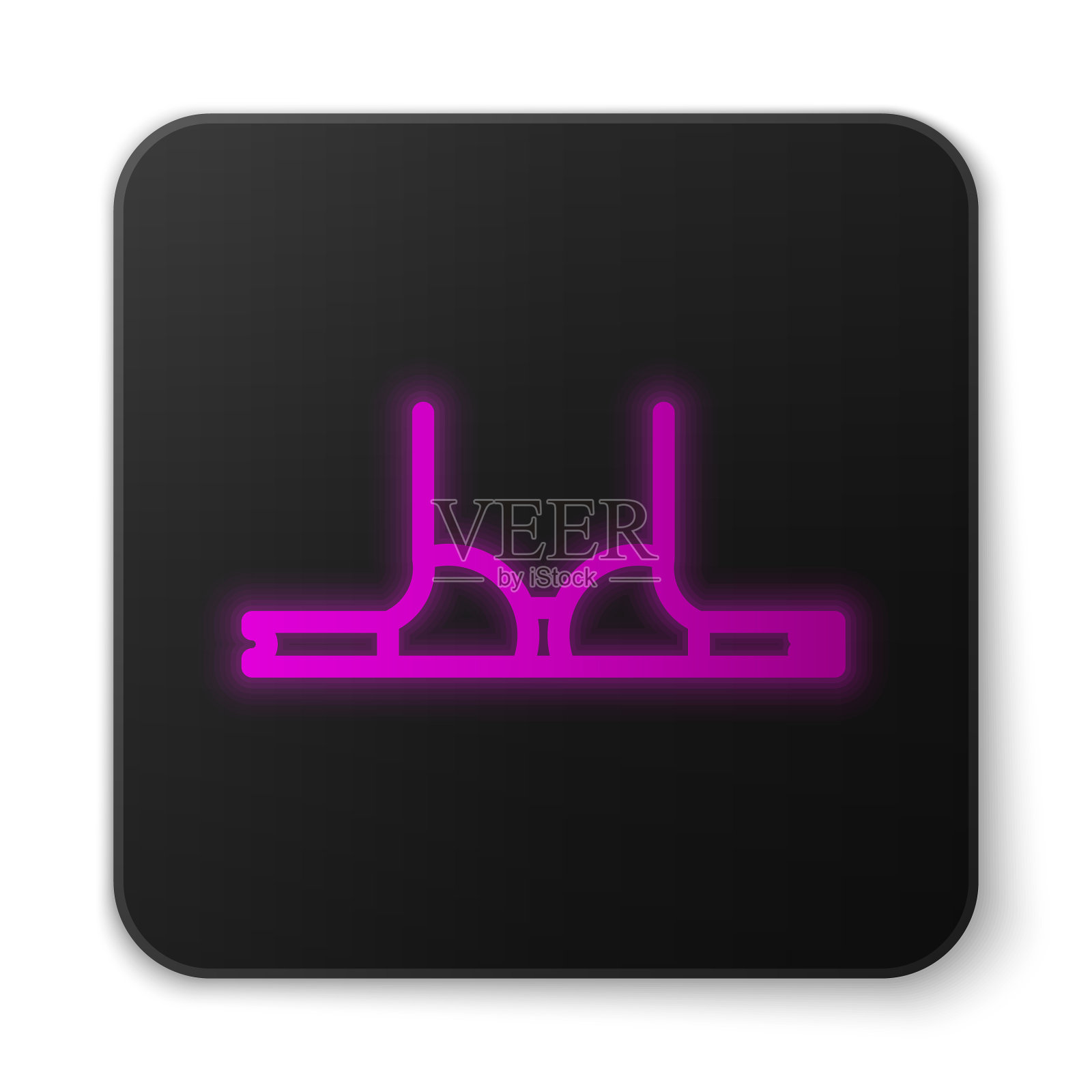 发光的霓虹线胸罩图标孤立在白色图标素材