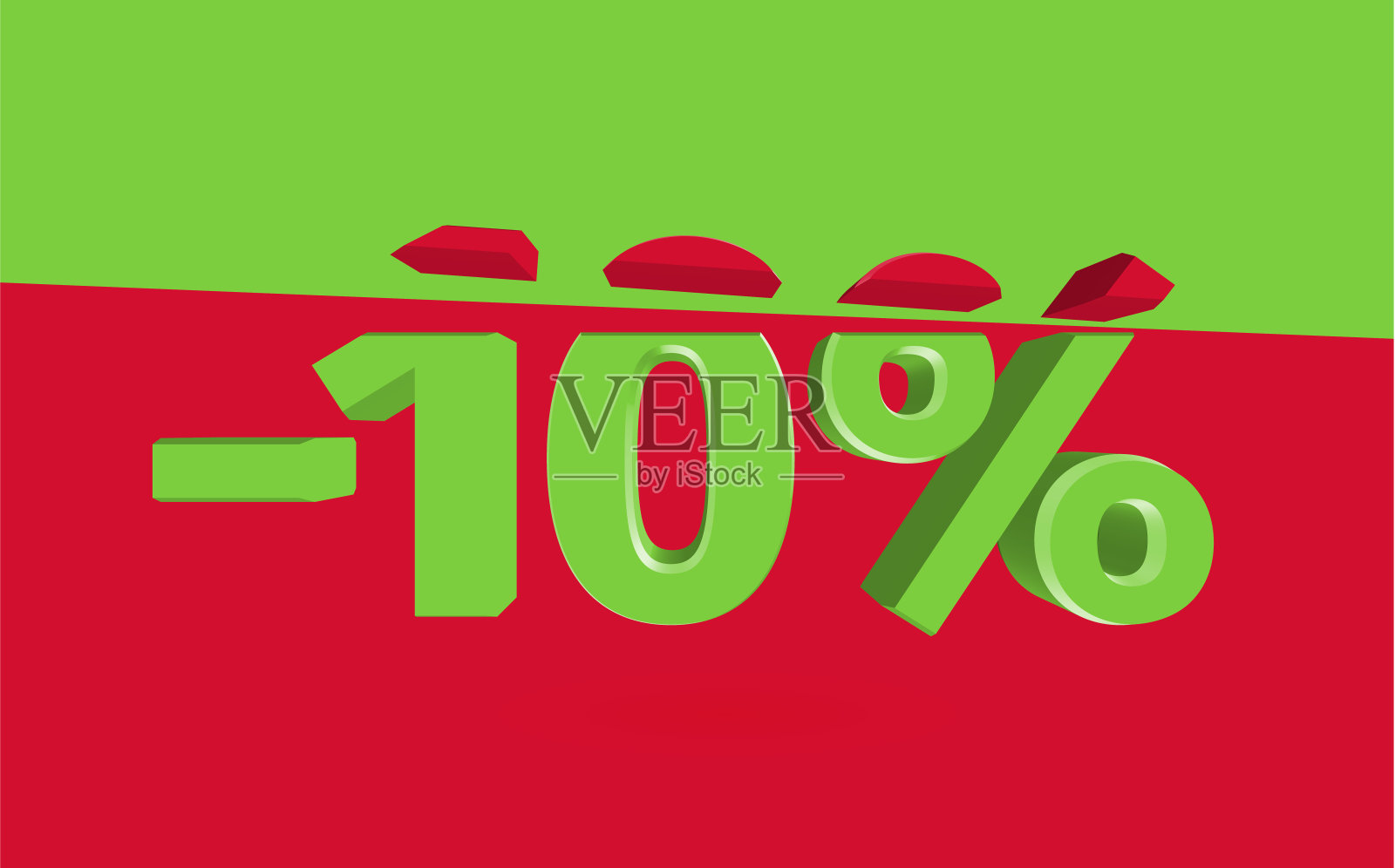 3D销售插图与削减百分比，矢量设计元素图片