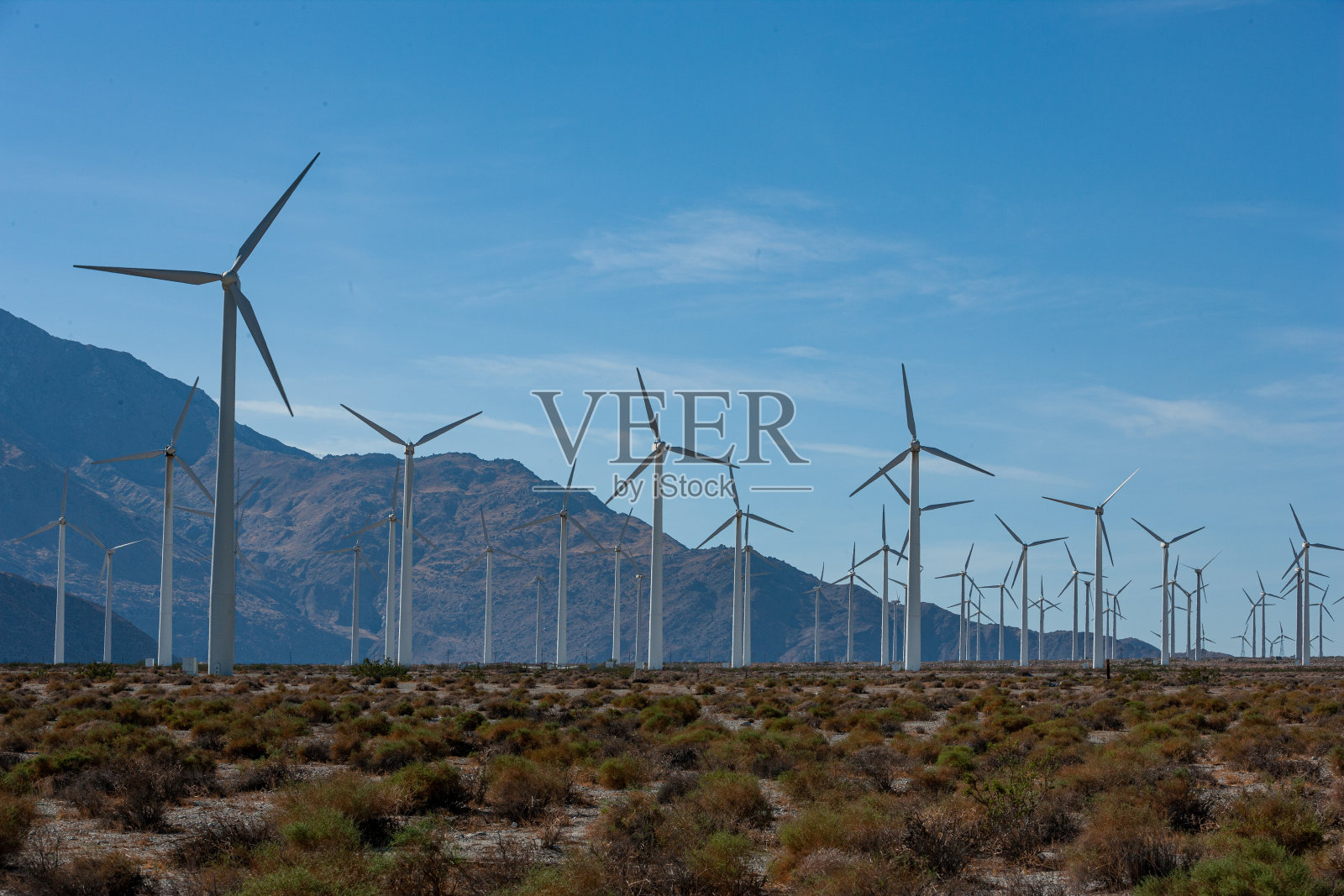 加州棕榈泉以外的风力发电机或风力发电机照片摄影图片