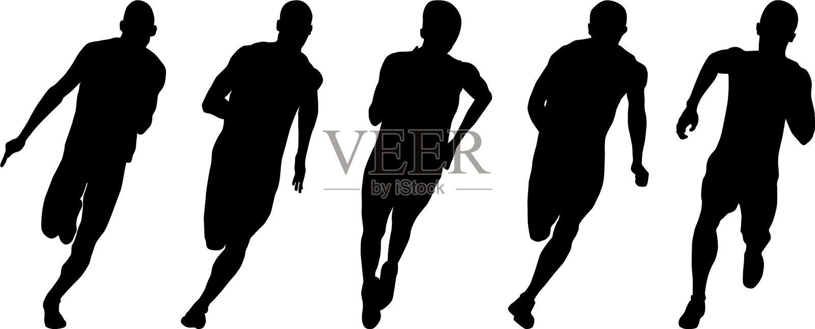 设置田径运动员和短跑运动员插画图片素材