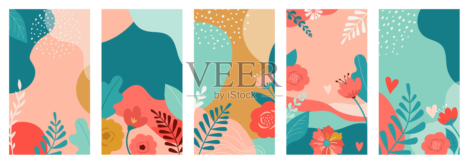 设置抽象的情人节背景插画图片素材