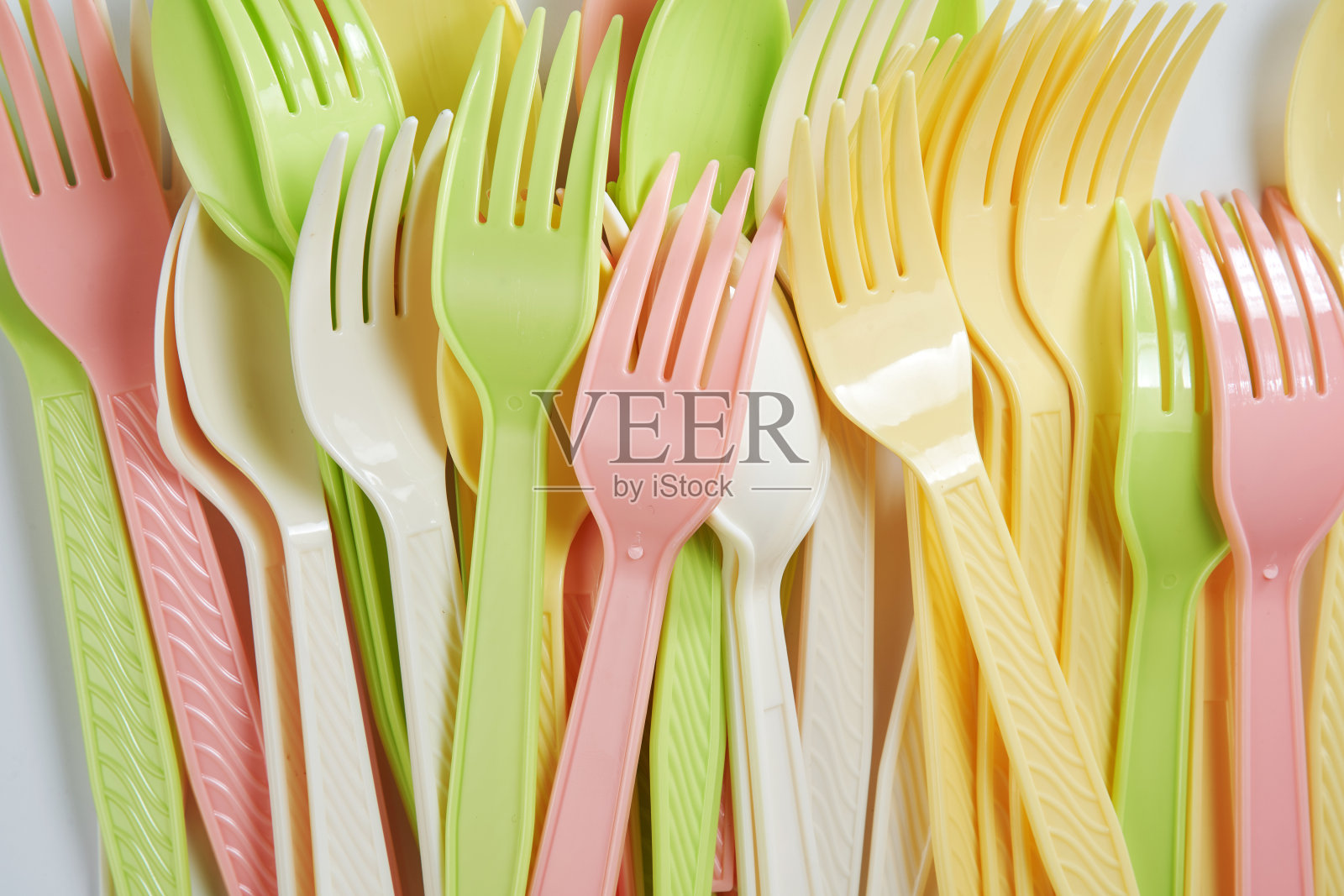 塑料叉勺照片摄影图片