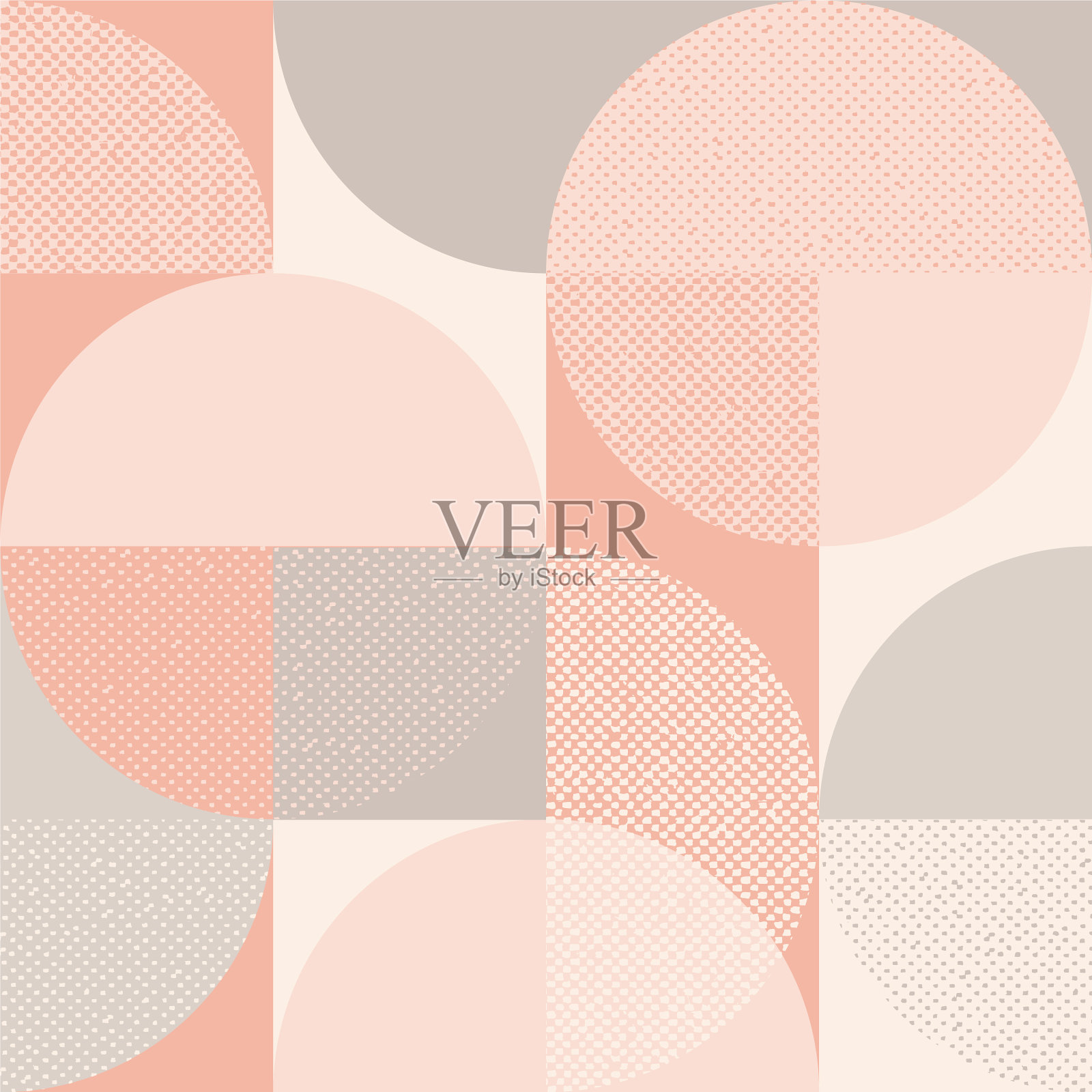 圆形粉彩几何无缝图案插画图片素材