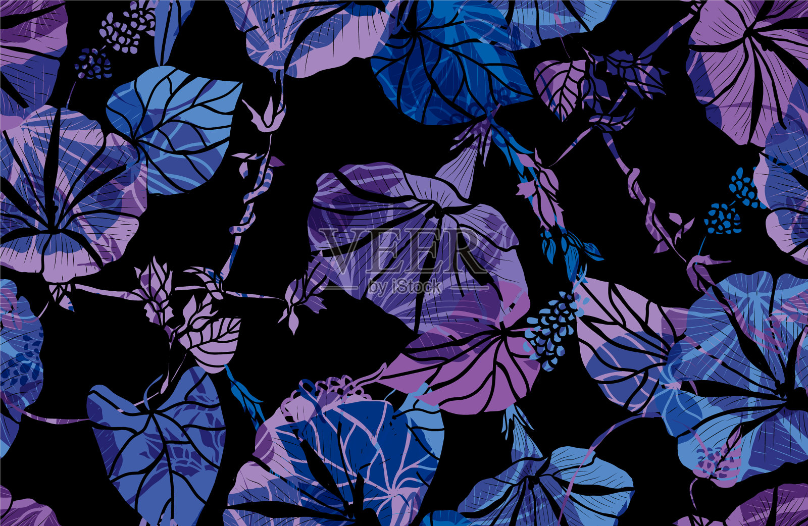 花卉无缝模式插画图片素材