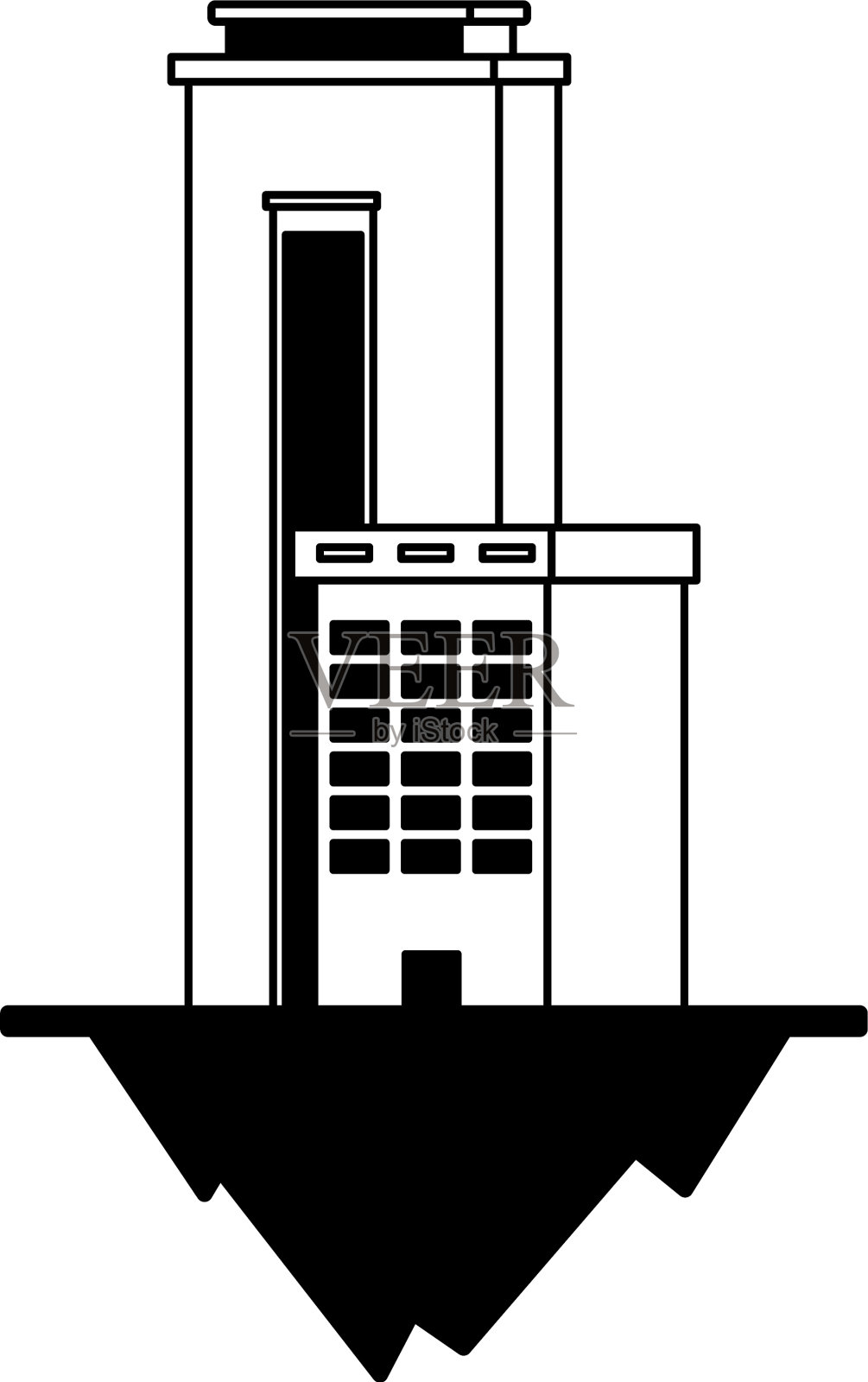 公寓、写字楼、城市景观图标素材