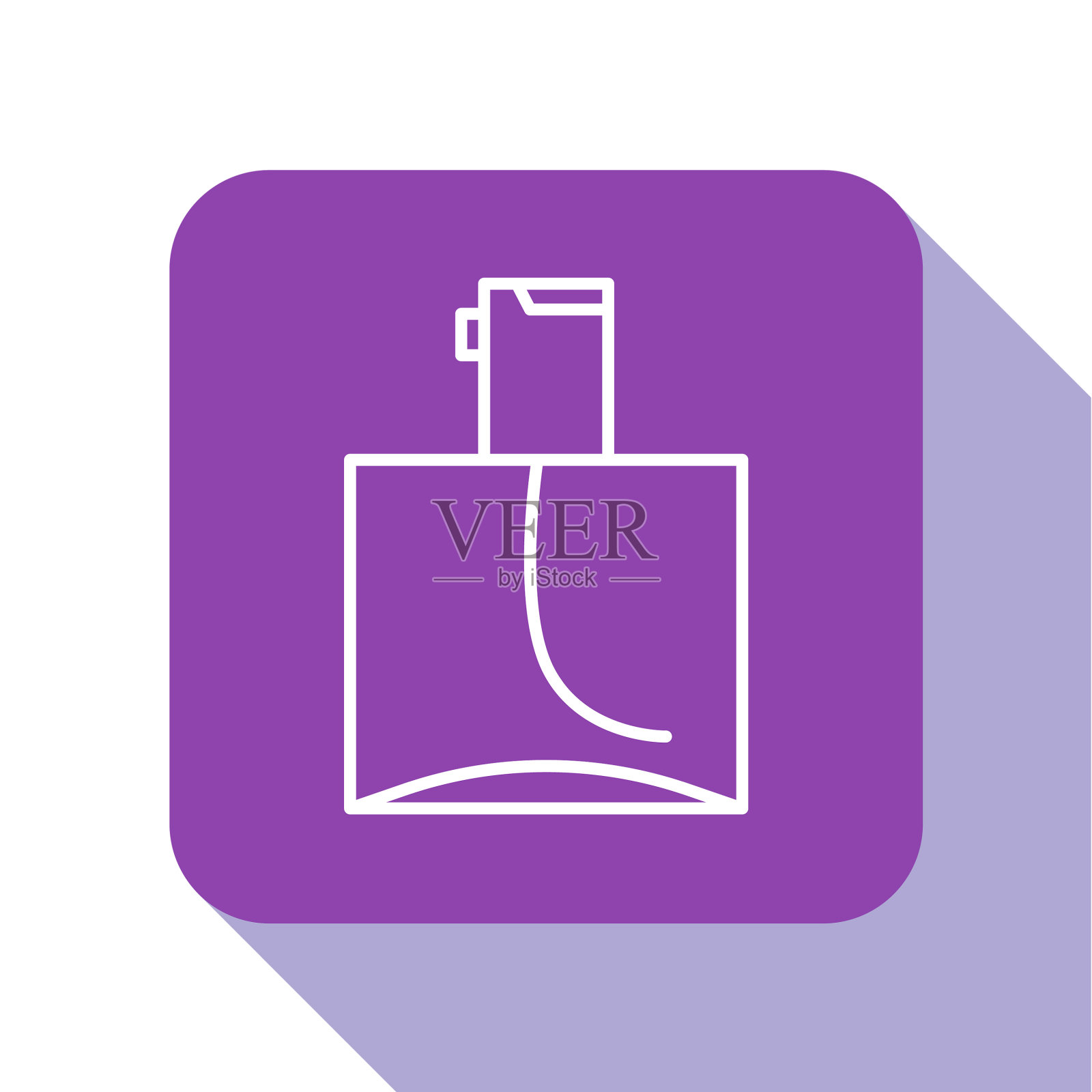 白线香水图标孤立在白色上图标素材