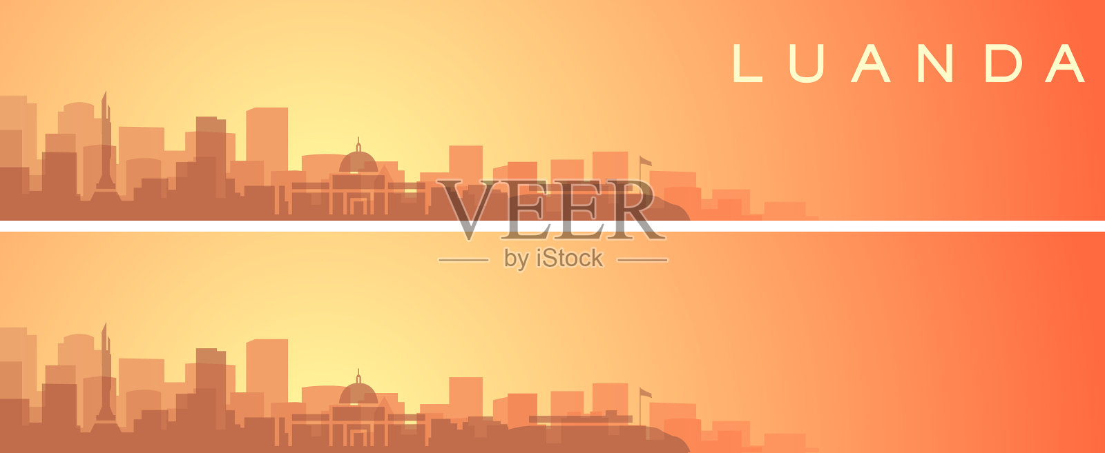 罗安达美丽的天际线风景横幅插画图片素材