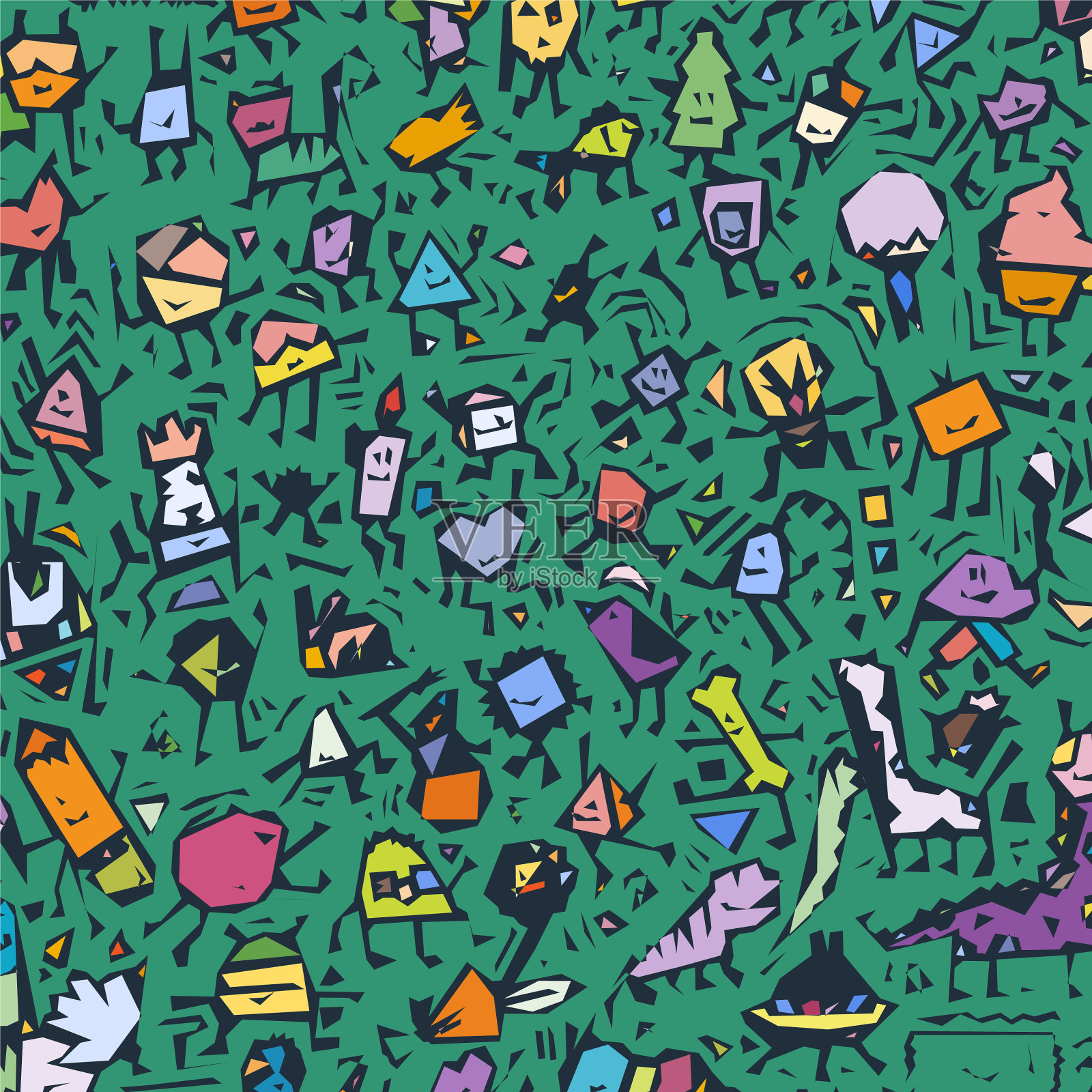 卡通可爱的涂鸦手绘垃圾线条艺术插画图片素材