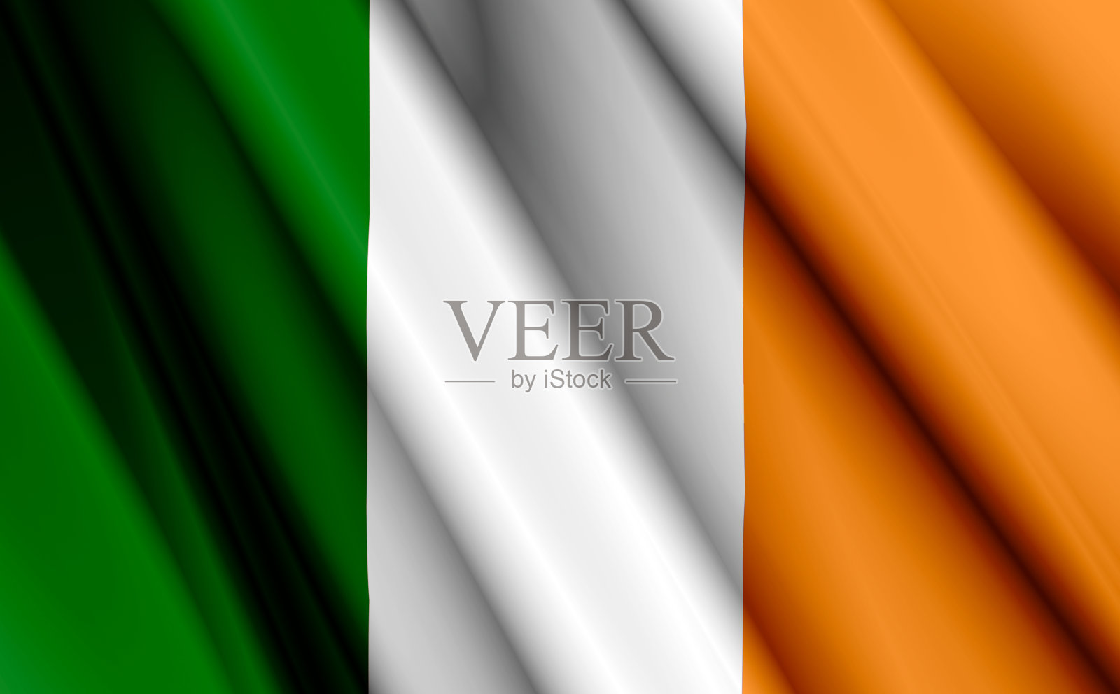 飘扬的爱尔兰国旗。照片摄影图片