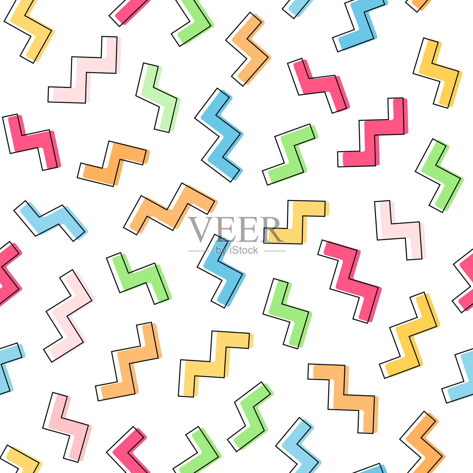 锯齿线无缝模式矢量风格的背景插画图片素材