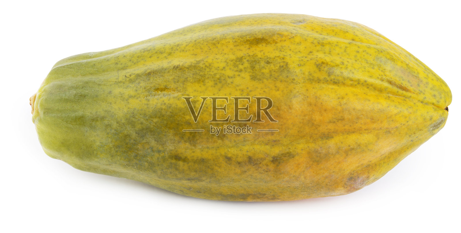 整个番木瓜果实孤立在白色背景和柔和的阴影照片摄影图片