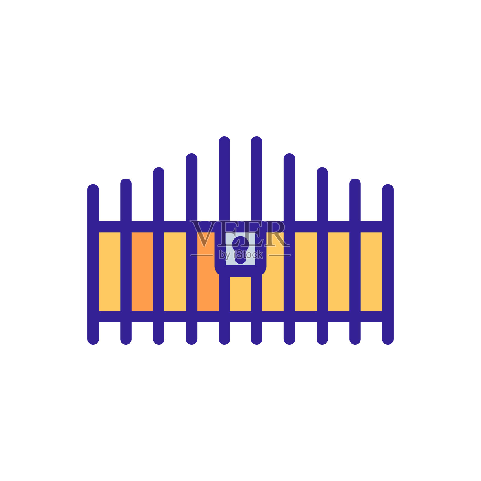 锁定与锁定检查点图标矢量大纲插图图标素材