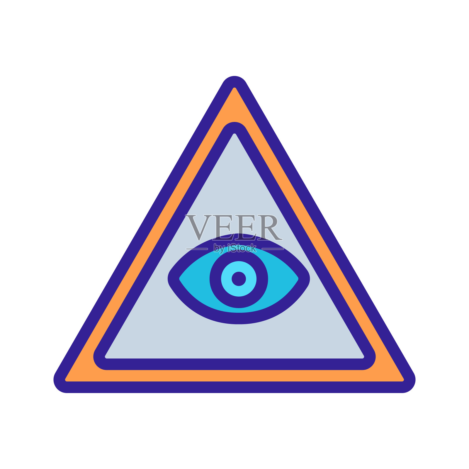 全视之眼的上帝图标矢量轮廓插图插画图片素材