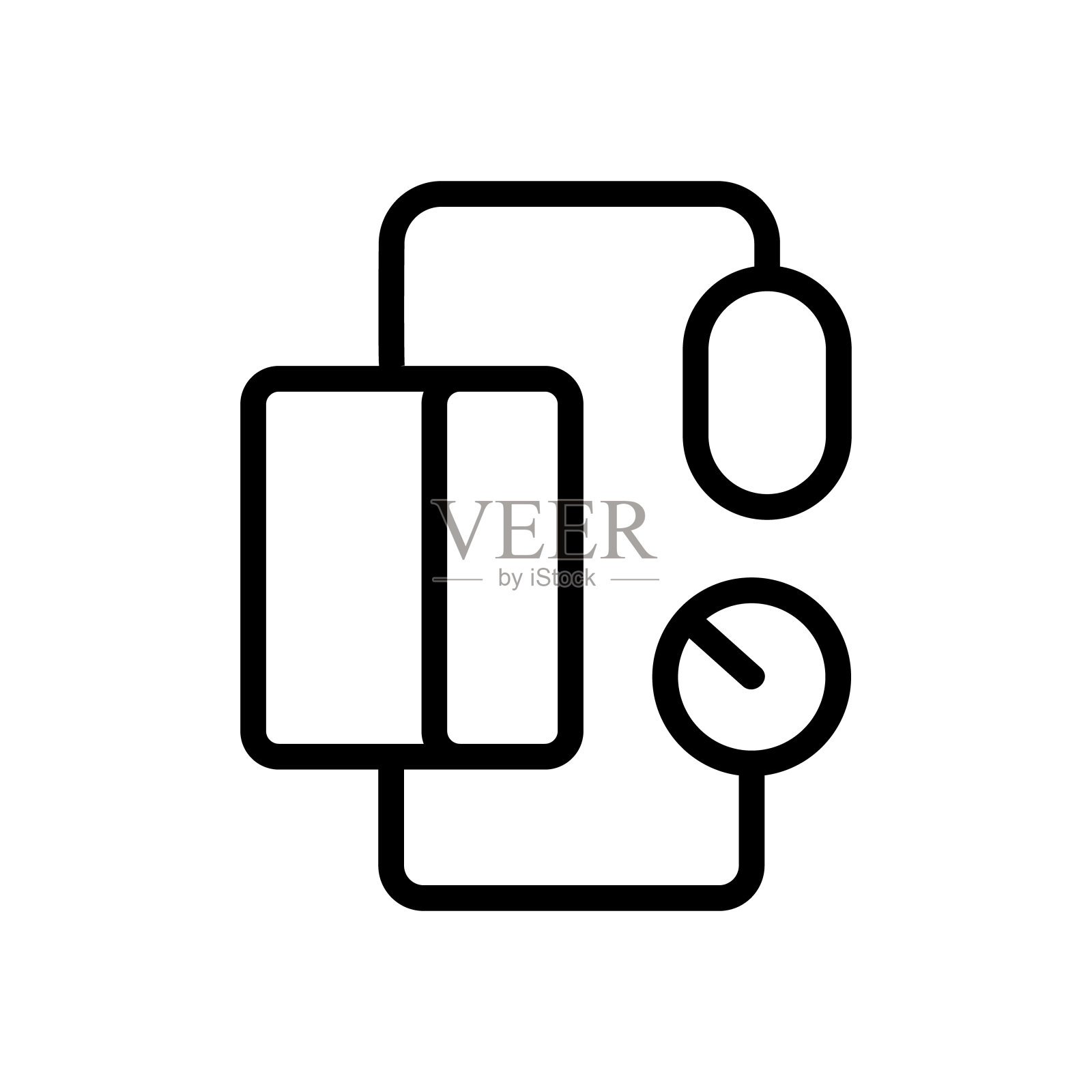 机械眼压计俯视图图标矢量轮廓插图图标素材