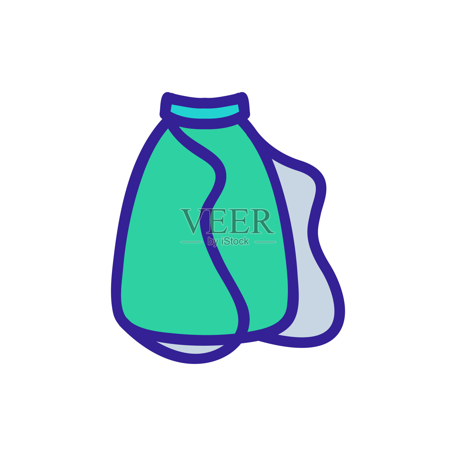 旅行皱边背包侧视图图标矢量轮廓插图插画图片素材