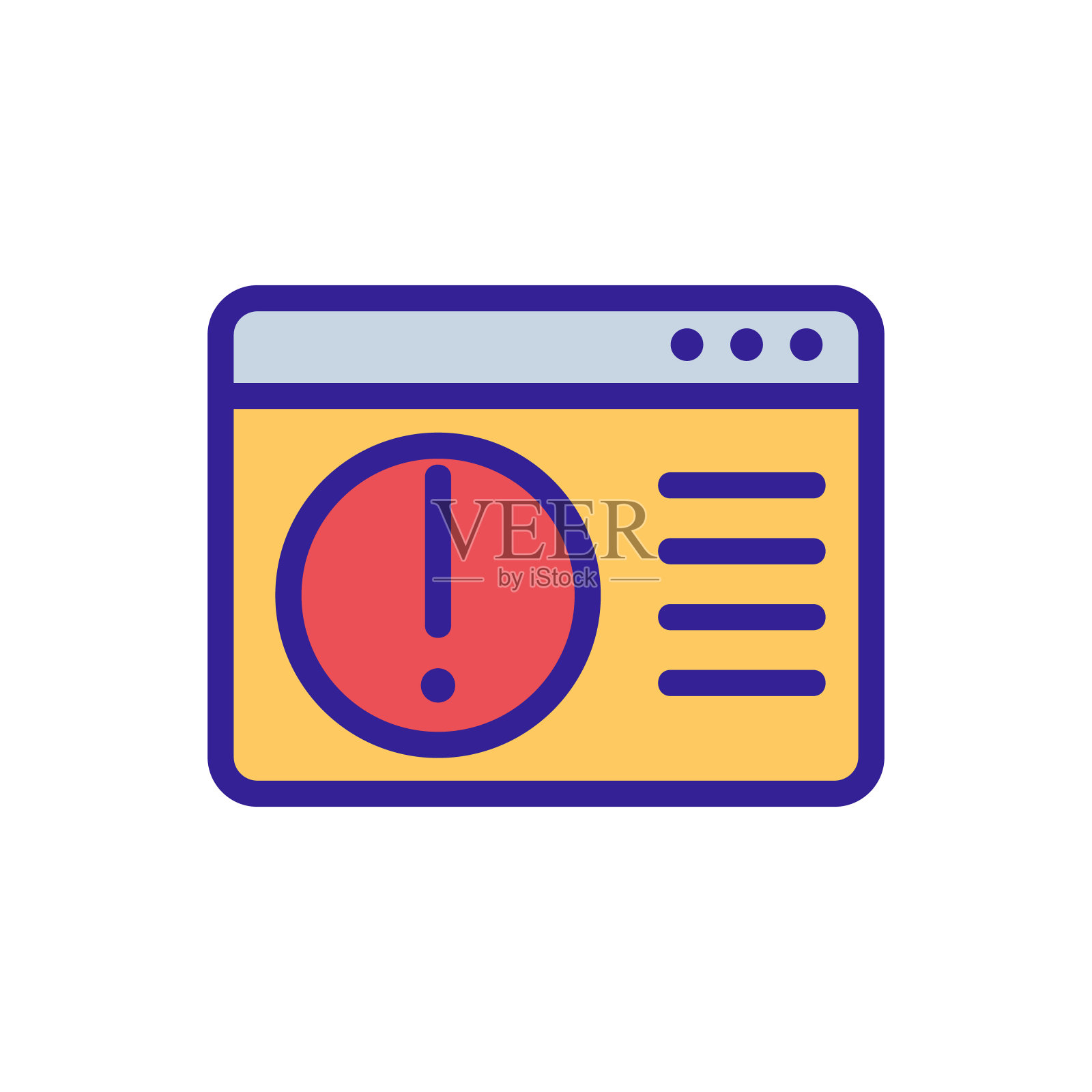 访问个人文件夹图标矢量大纲插图时出错图标素材