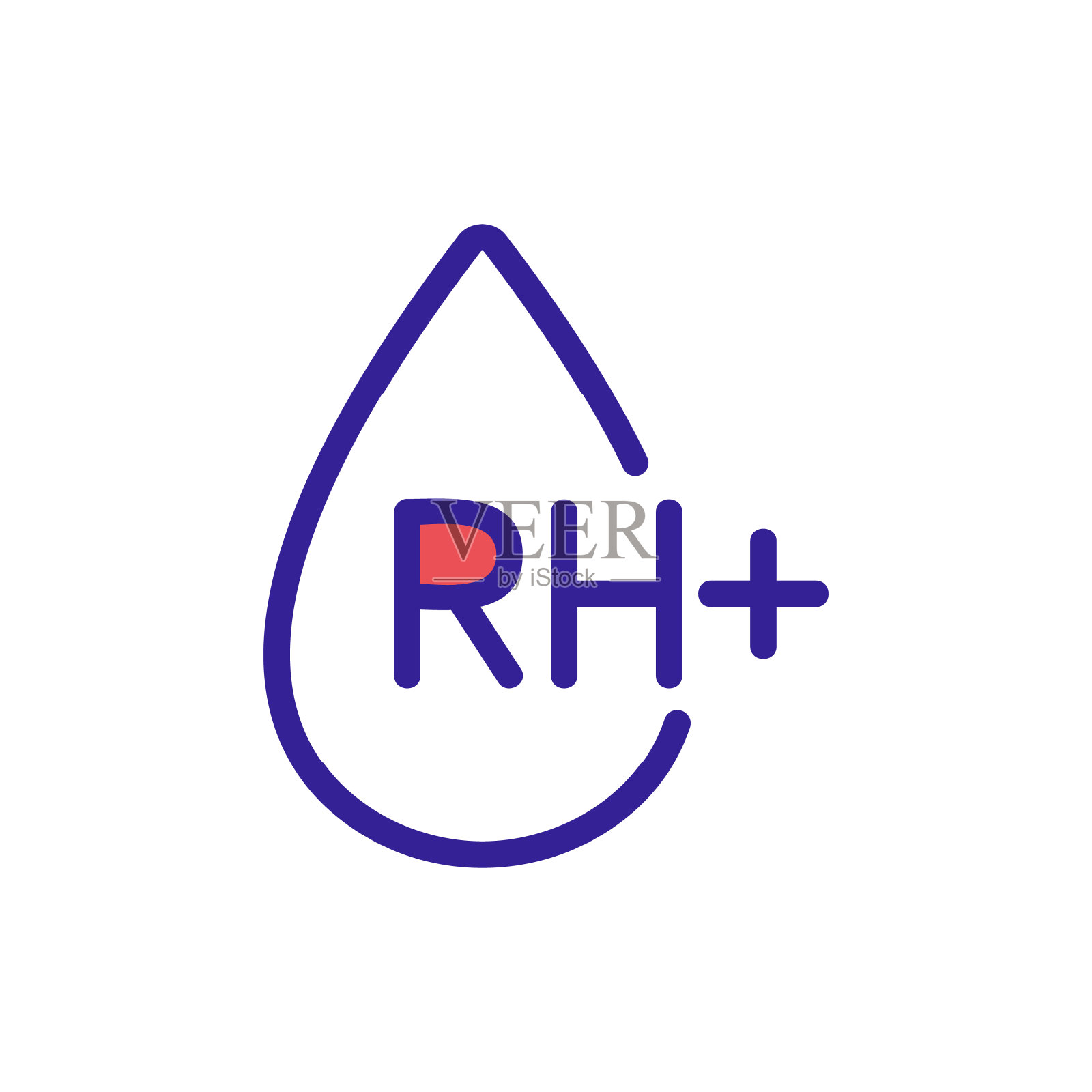Rh阳性血型图标矢量轮廓图插画图片素材