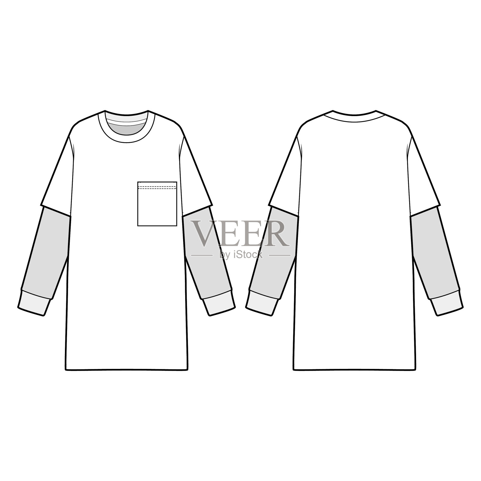 长袖休闲装时尚平底鞋插画图片素材