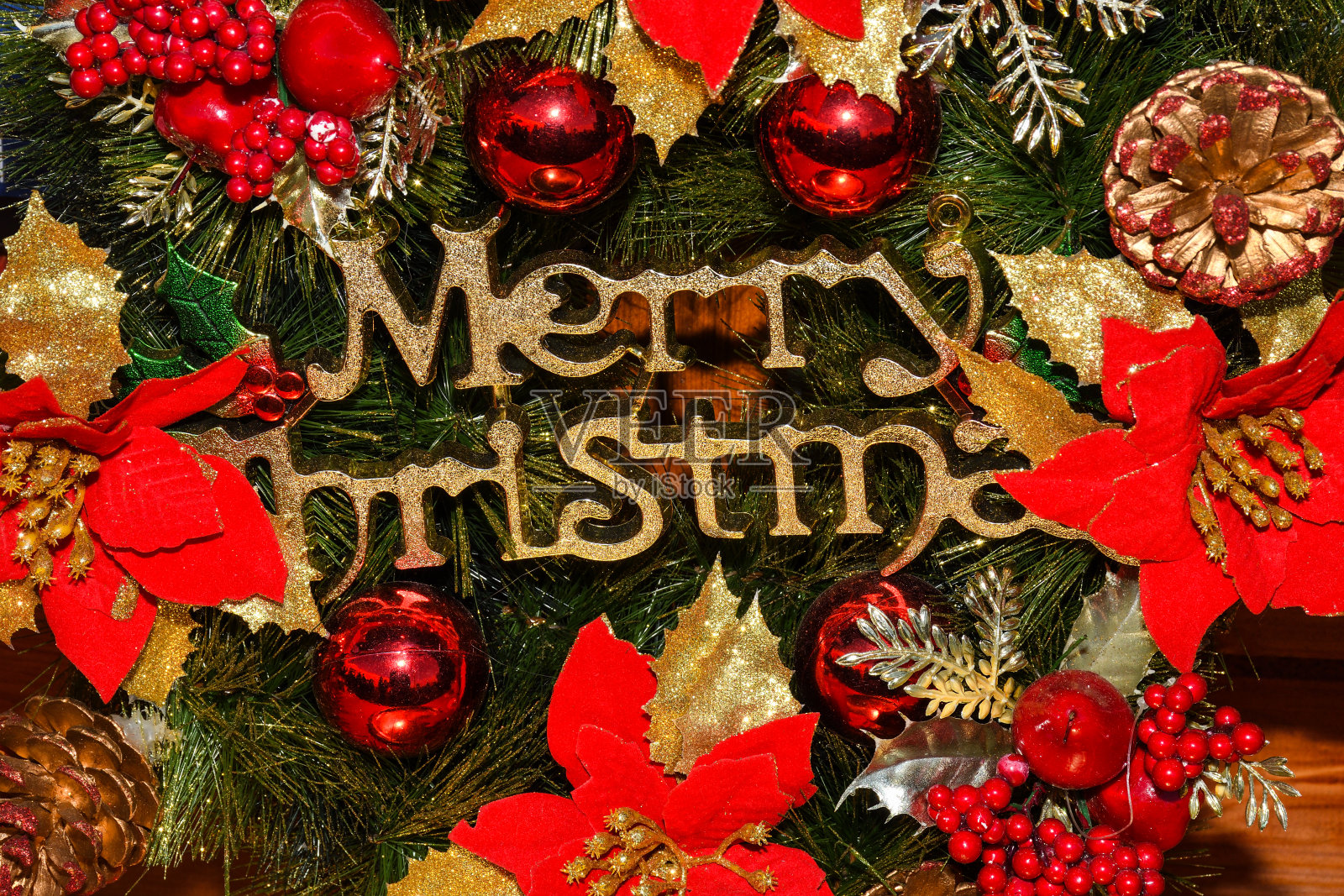 市场上的圣诞装饰品照片摄影图片