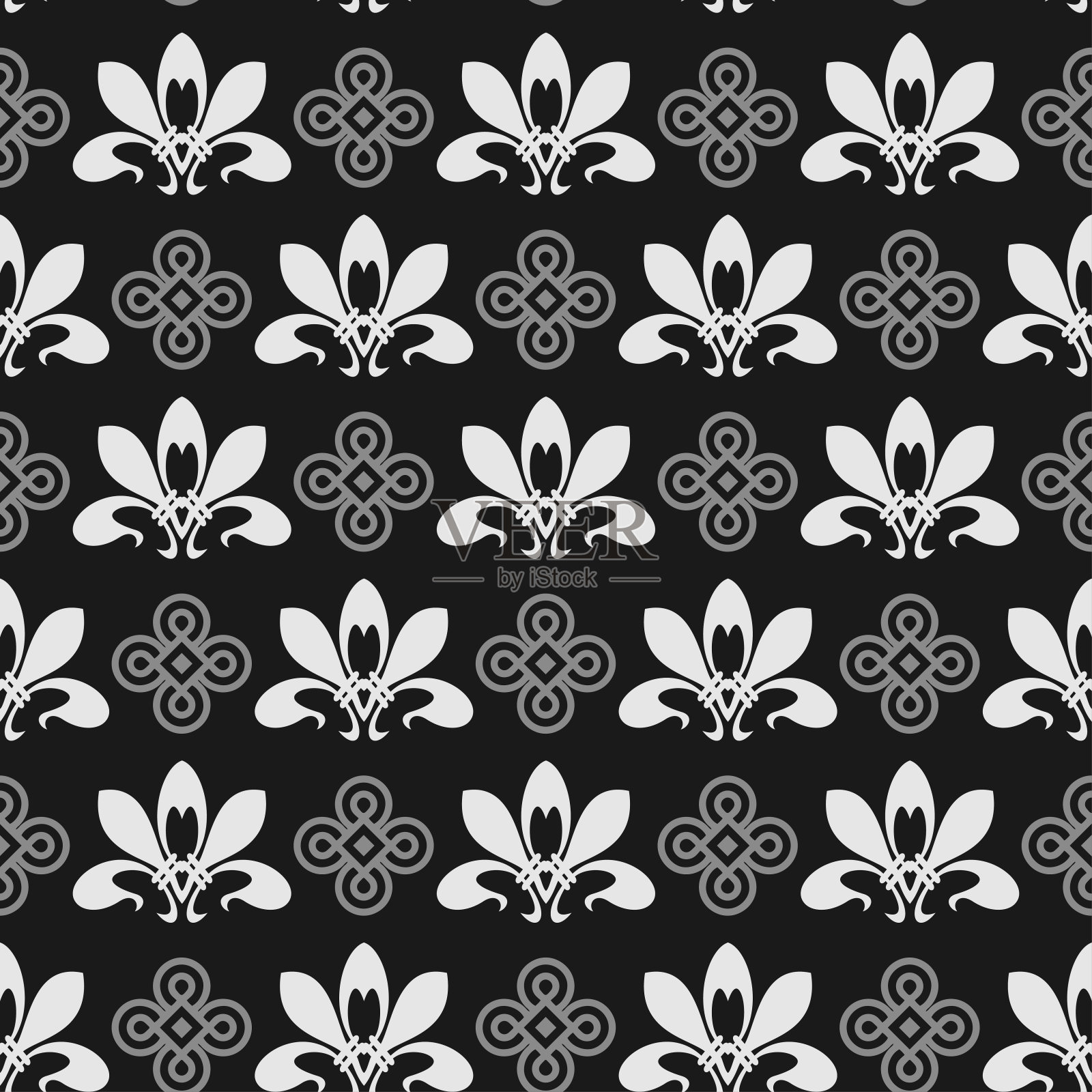 黑白无缝几何背景墙纸插画图片素材