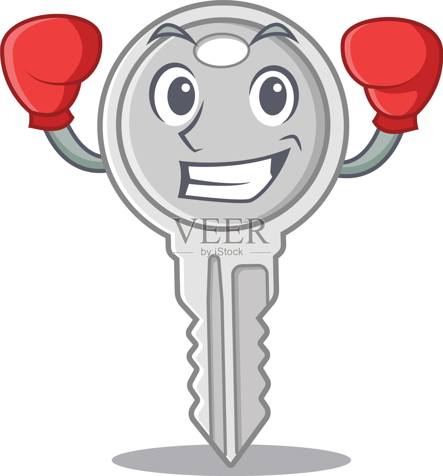 运动拳击关键吉祥物人物的风格设计元素图片