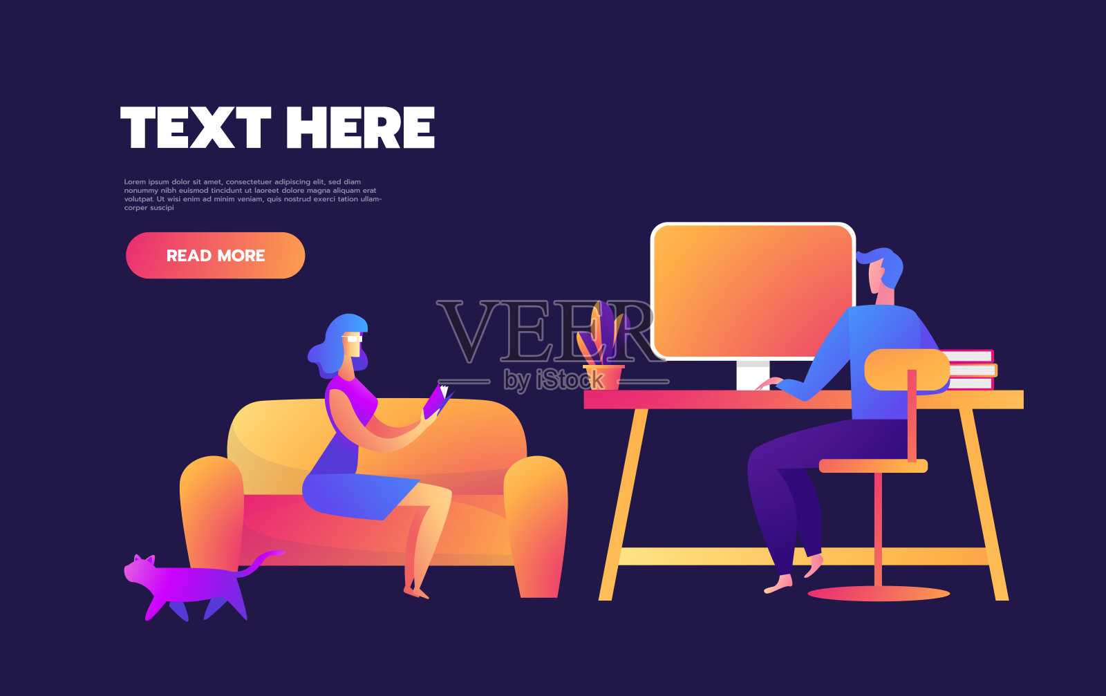 家人待在家里接受隔离，花时间在一起。家庭活动的一套插图。矢量平面样式插图插画图片素材