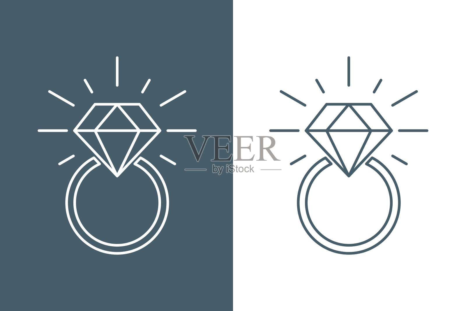 订婚钻戒或结婚戒指。插画图片素材