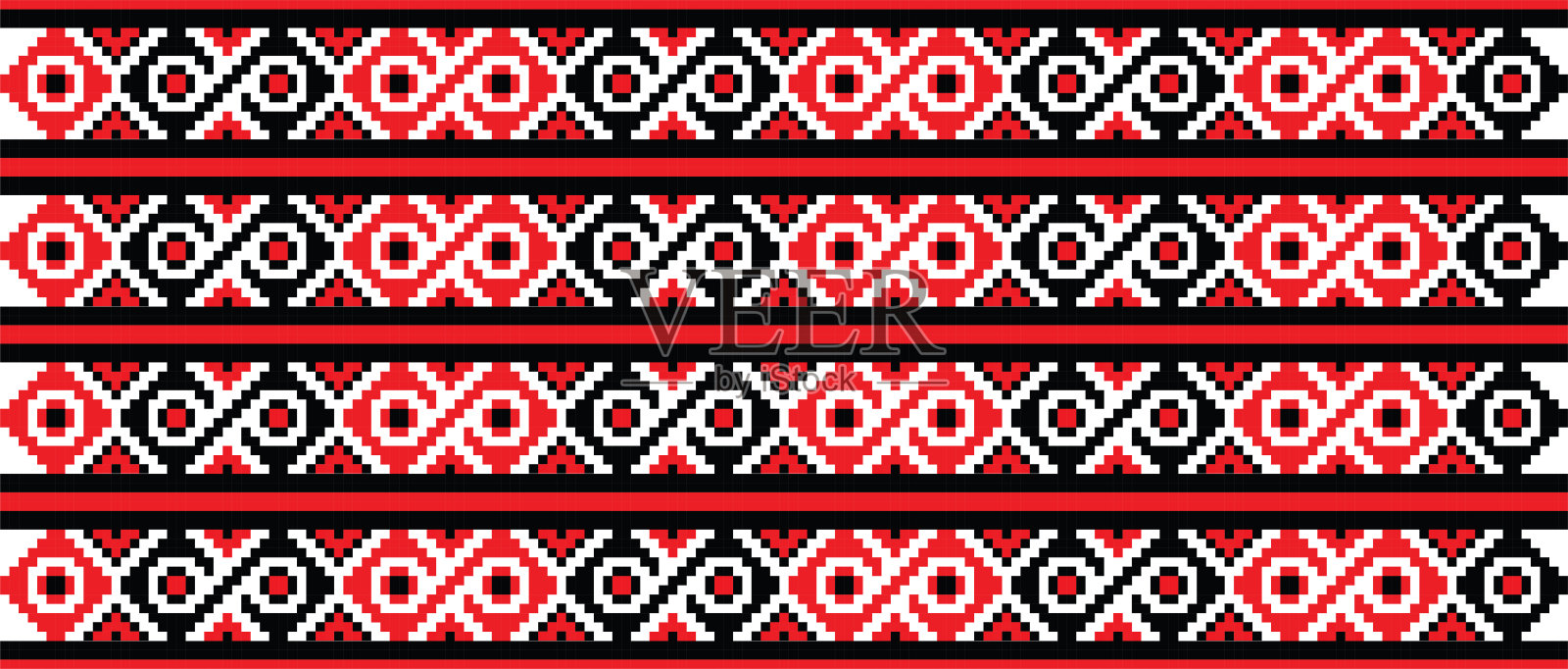 传统的罗马尼亚民间艺术编织刺绣图案插画图片素材