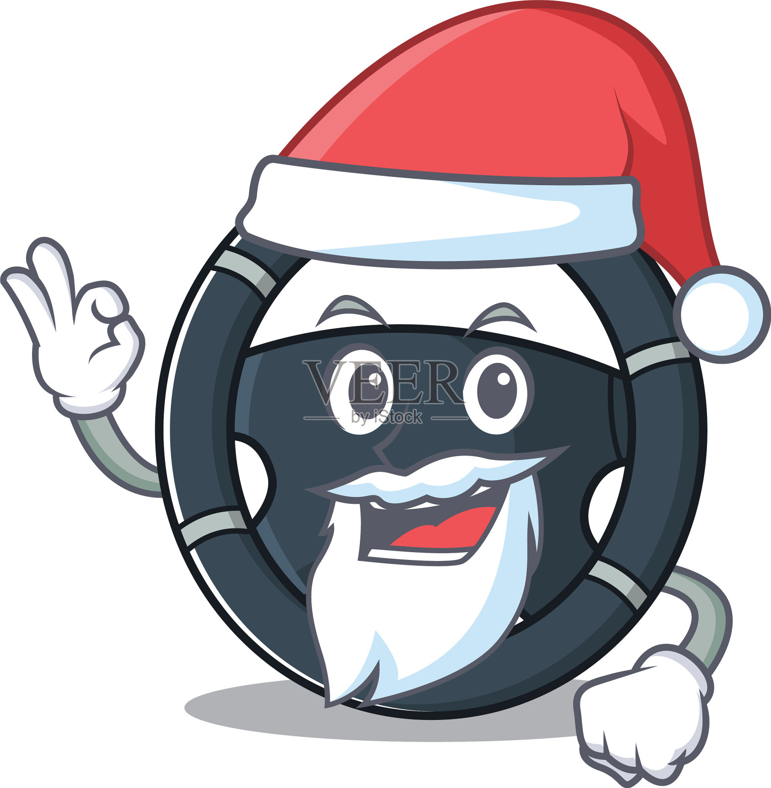 一幅圣诞老人汽车掌舵吉祥物图设计元素图片