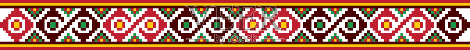 传统的罗马尼亚民间艺术编织刺绣图案插画图片素材