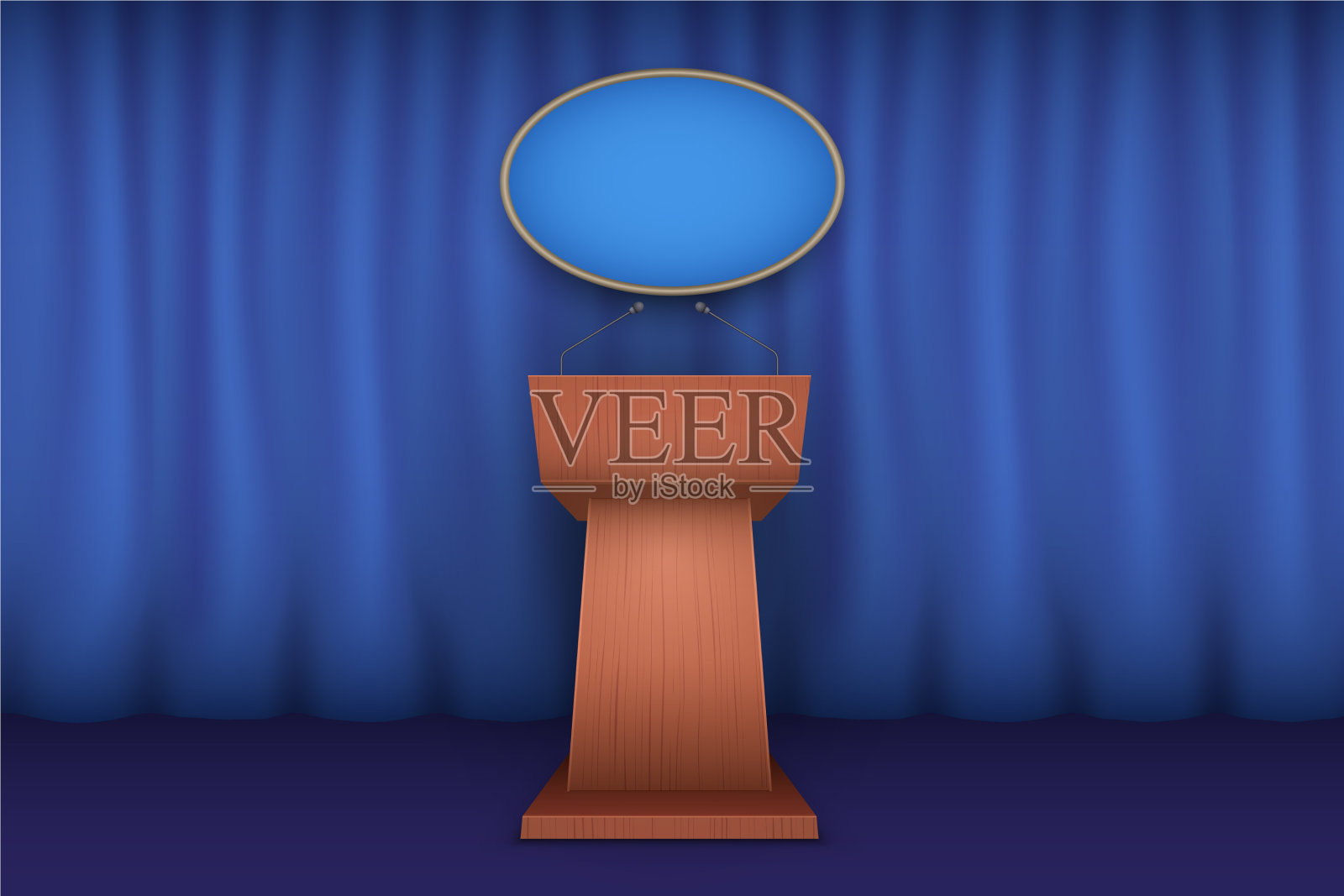 讲台讲坛与麦克风白宫插画图片素材