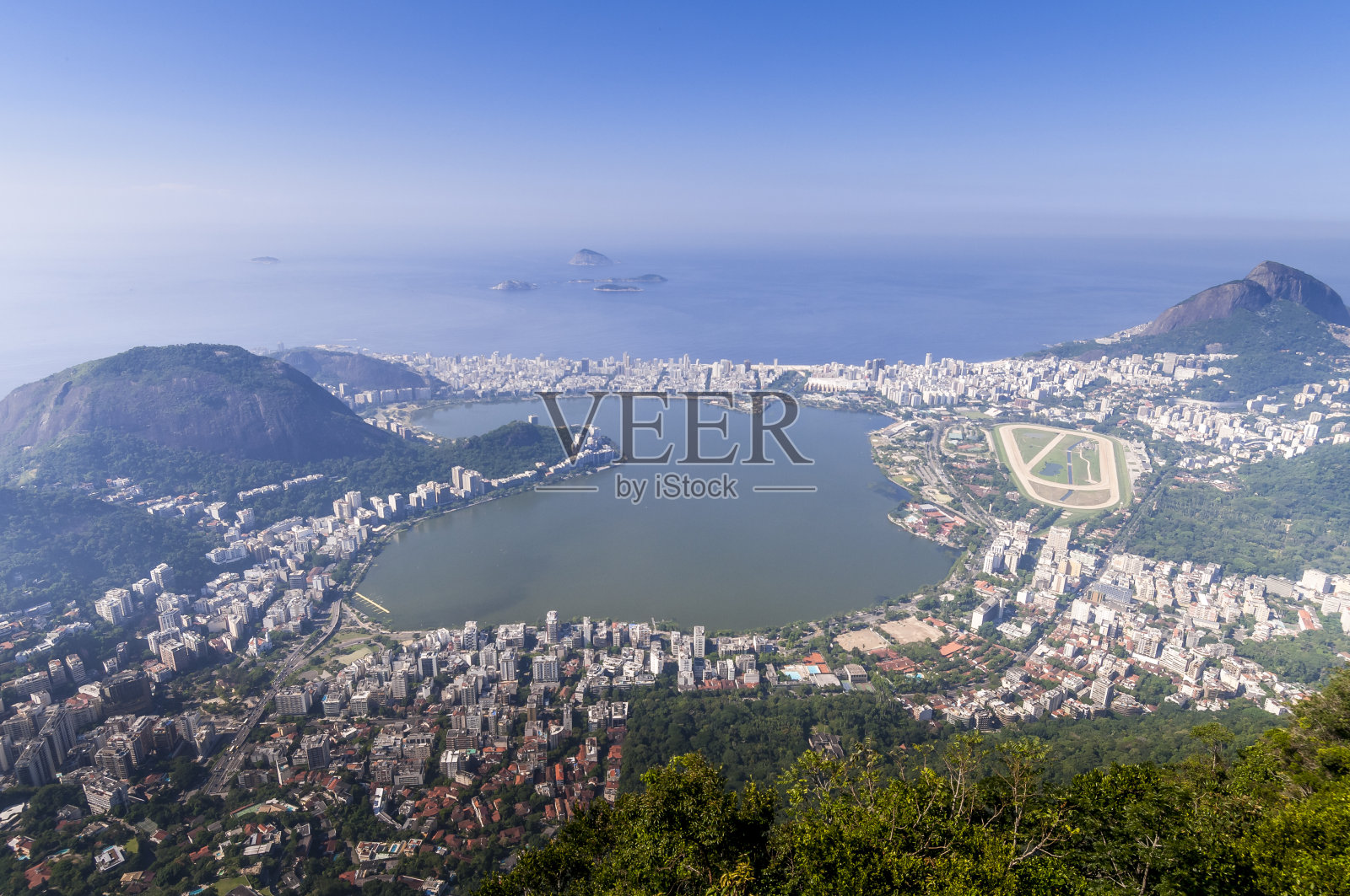 罗德里戈·德·弗雷塔斯空中俯瞰泻湖照片摄影图片