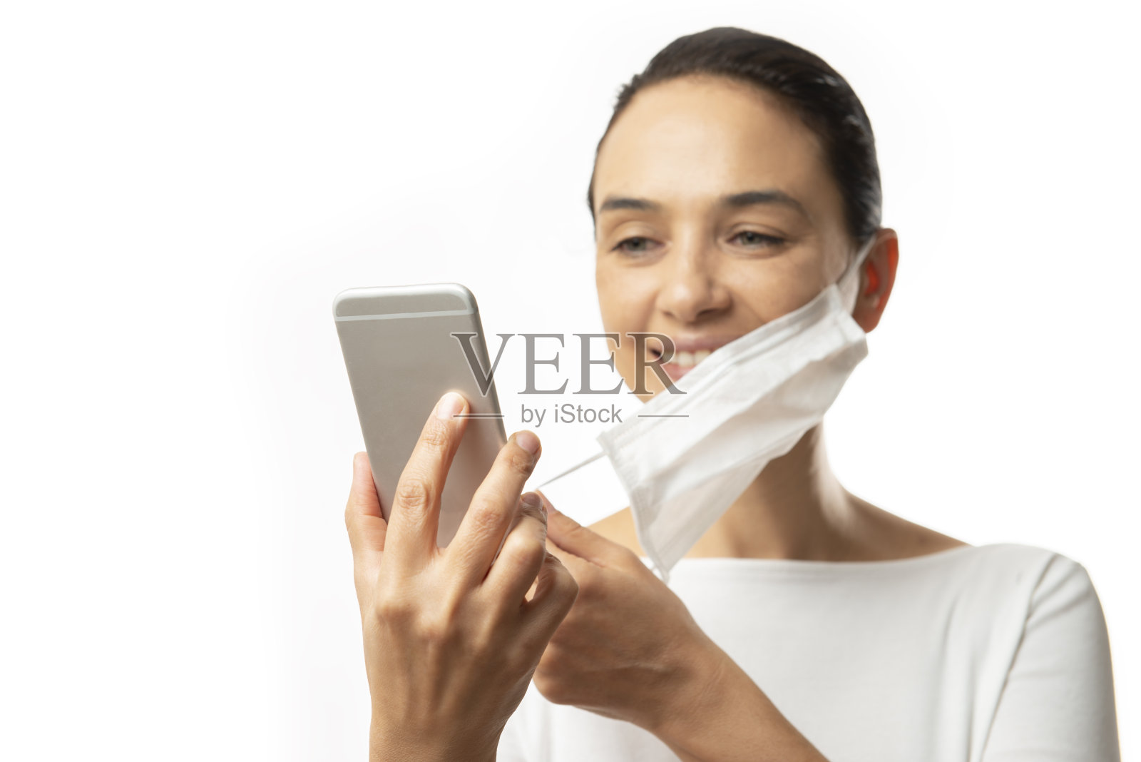 再见了口罩照片摄影图片