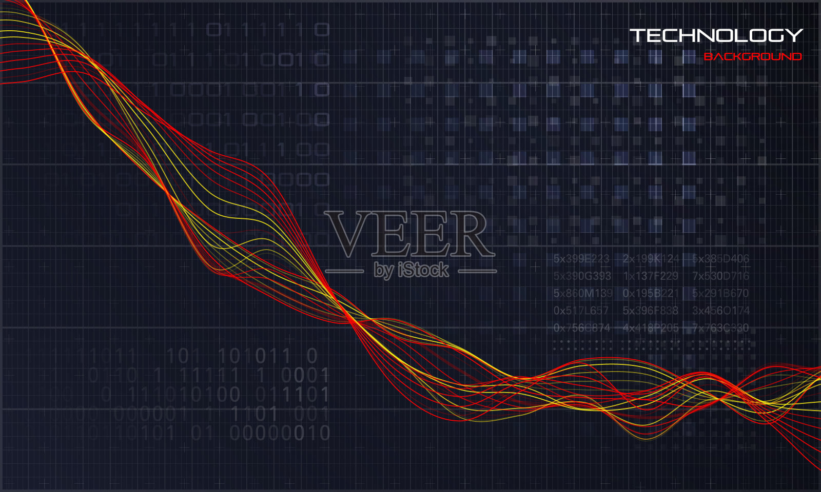 摘要波背景。技术概念说明。声波可视化。插画图片素材