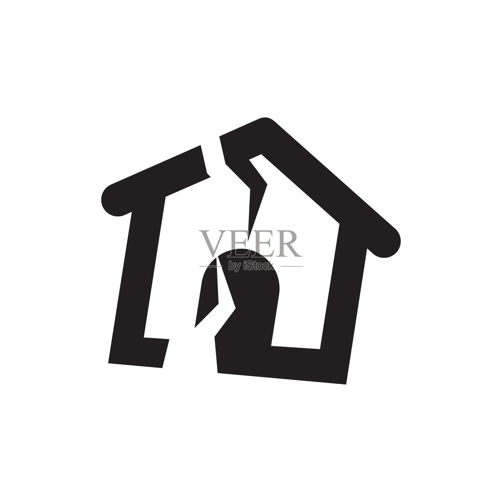 家庭地震灾害图标设计元素图片