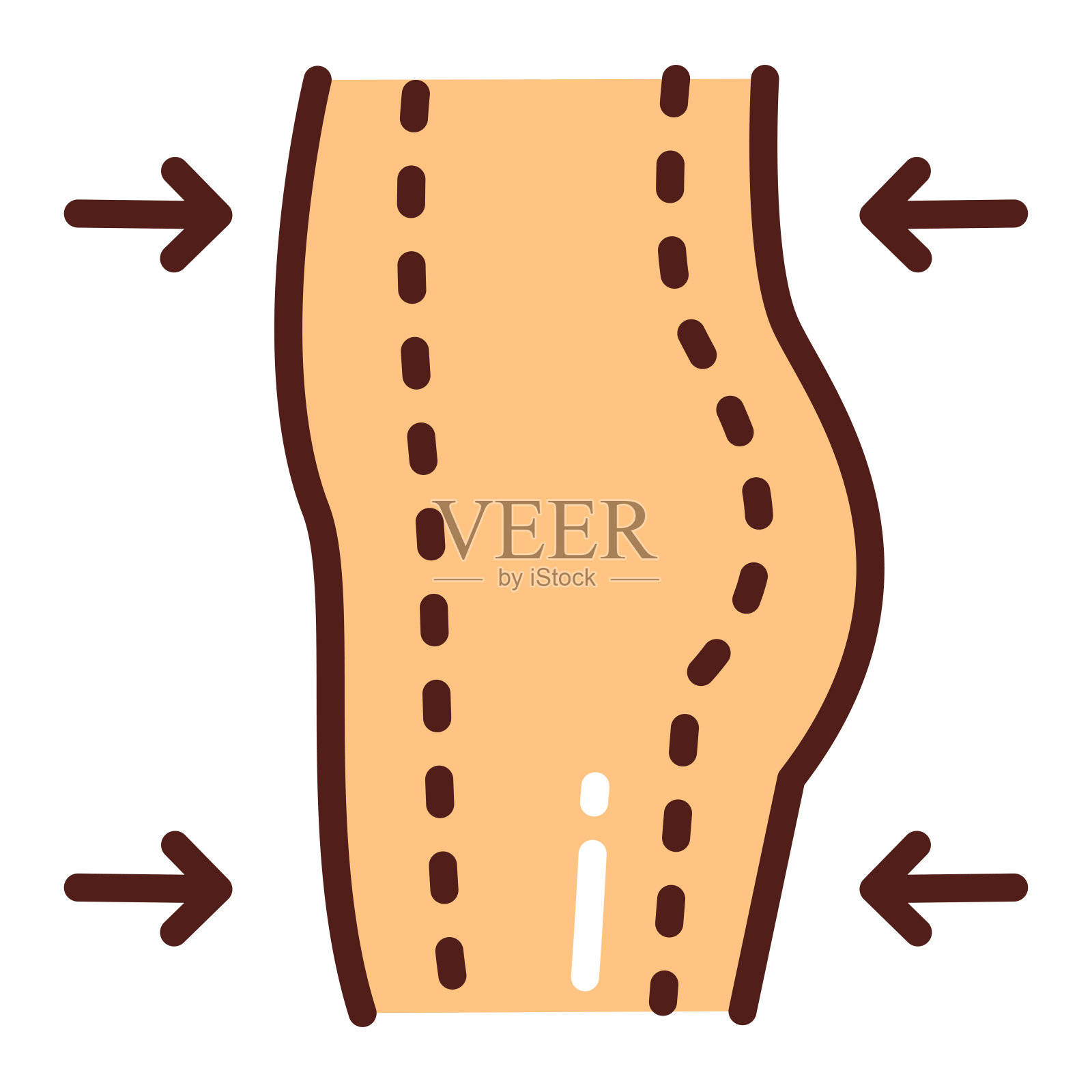吸脂彩线图标。塑性体手术。脂肪去除。孤立的向量元素。用于网页、手机应用、促销的轮廓象形图。设计元素图片