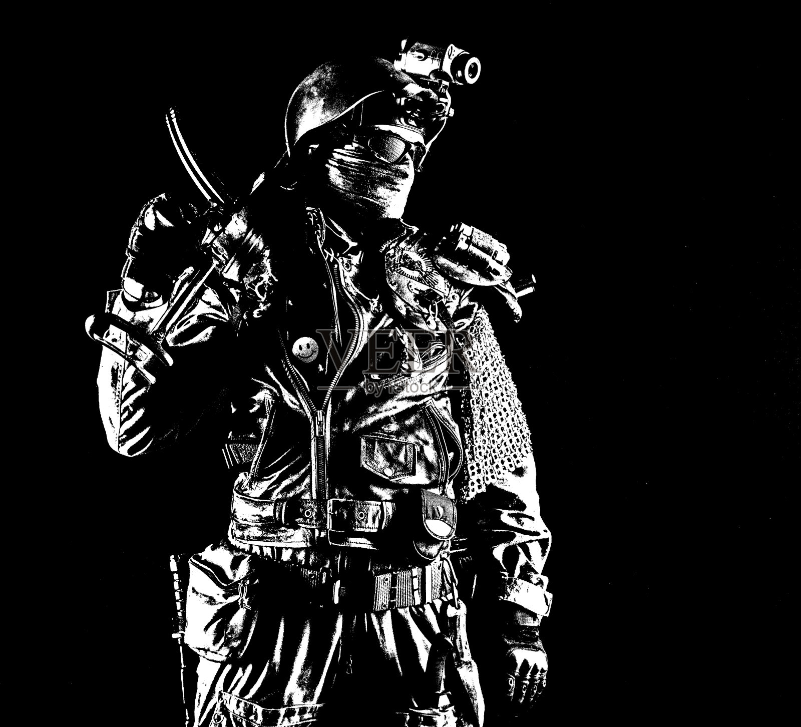 末日后的幸存者，手拿手枪照片摄影图片