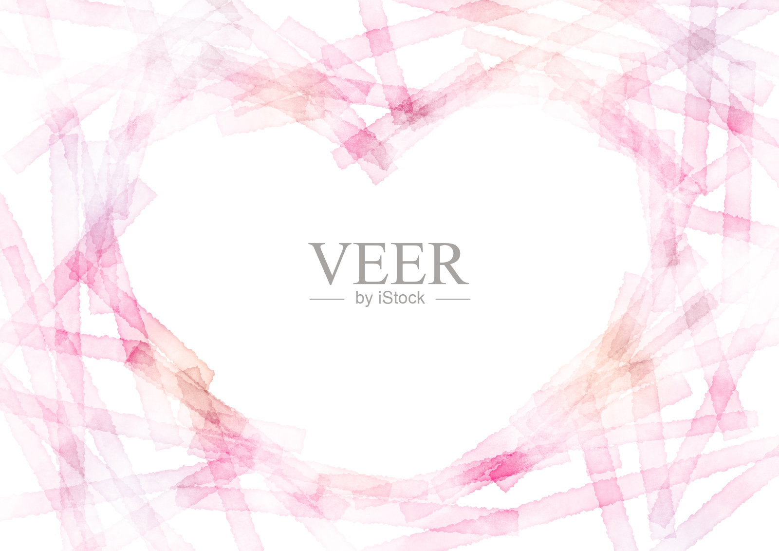 心形框，水彩纹理插画图片素材