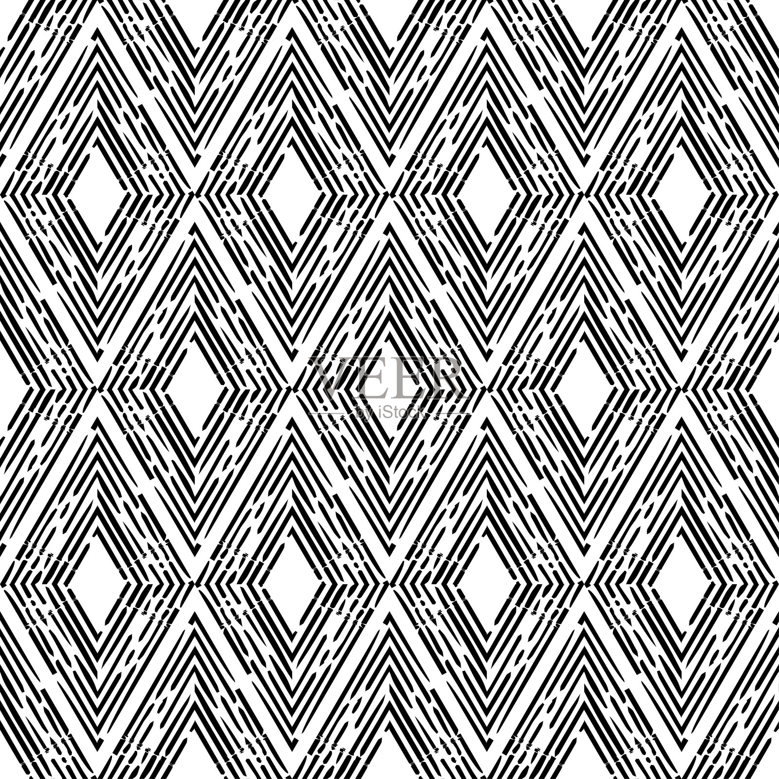 雕刻。黑白无缝背景。插画图片素材