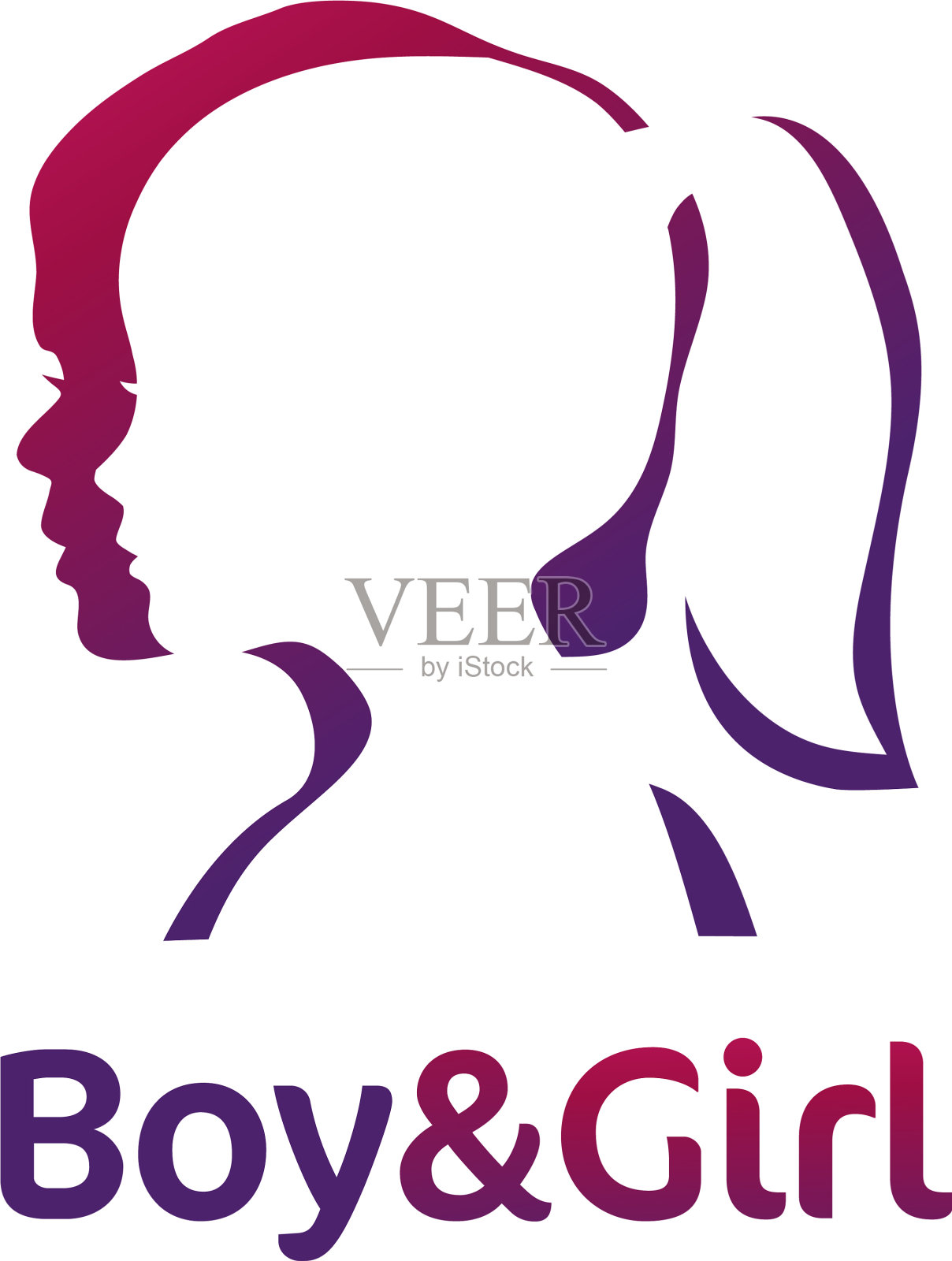 男孩和女孩插画图片素材