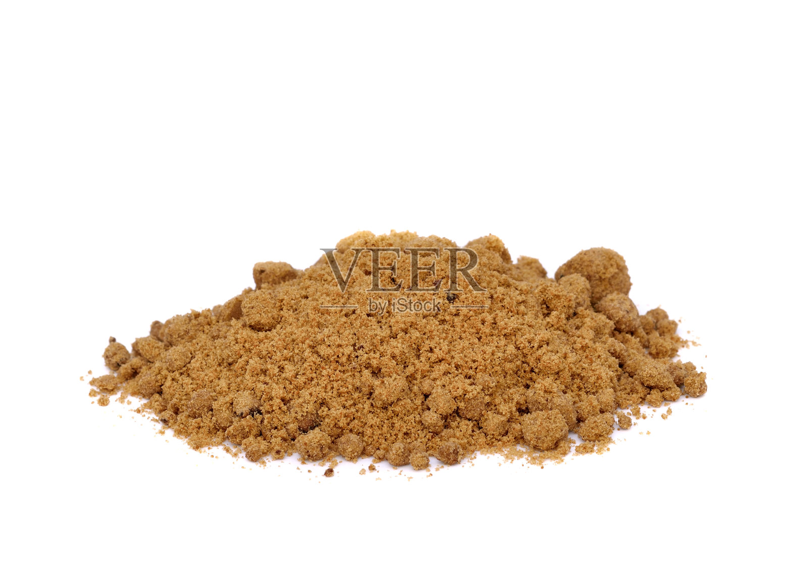 从白糖上分离出来的棕色未精炼蔗糖照片摄影图片