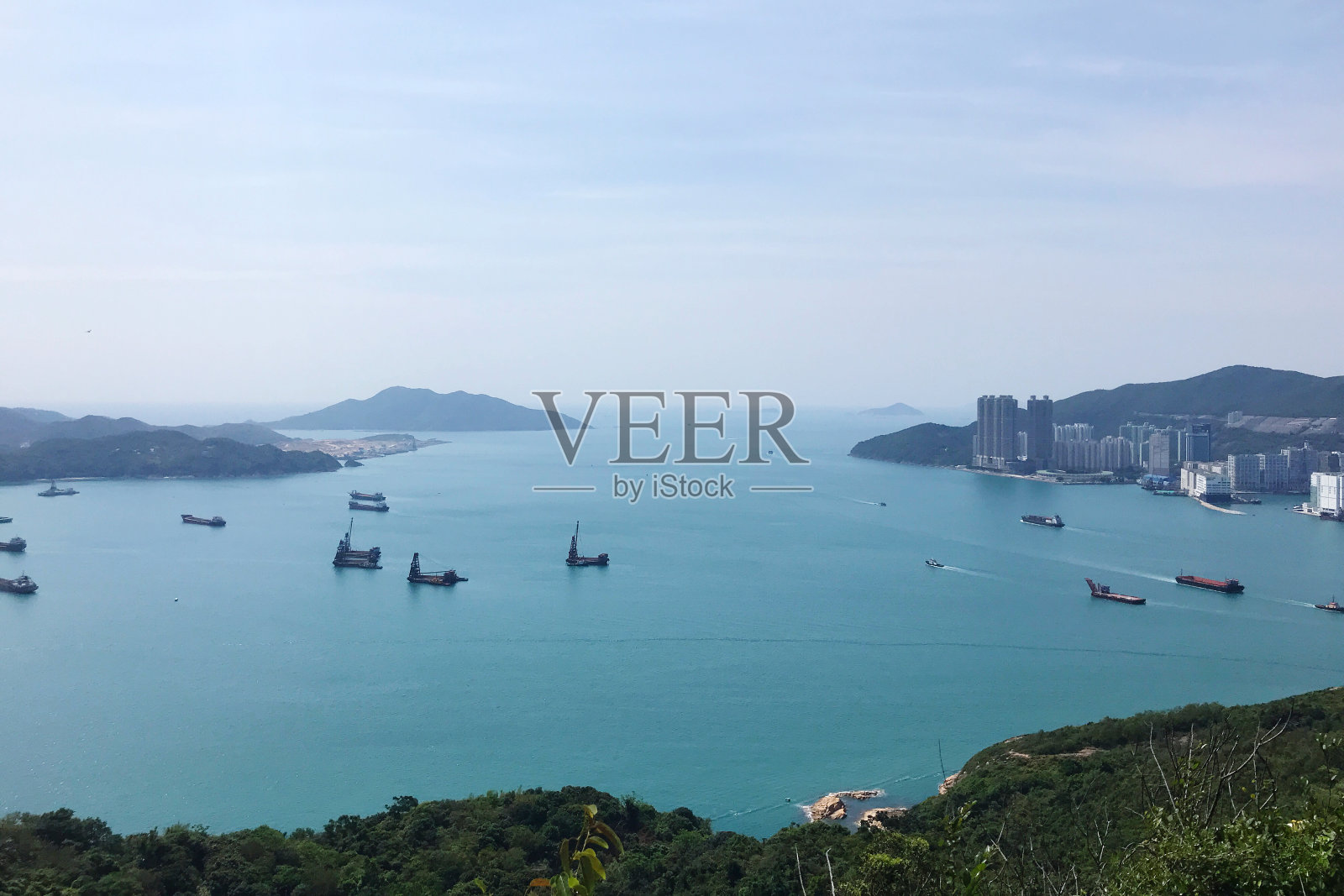 魔鬼山顶上的香港城市景观照片摄影图片