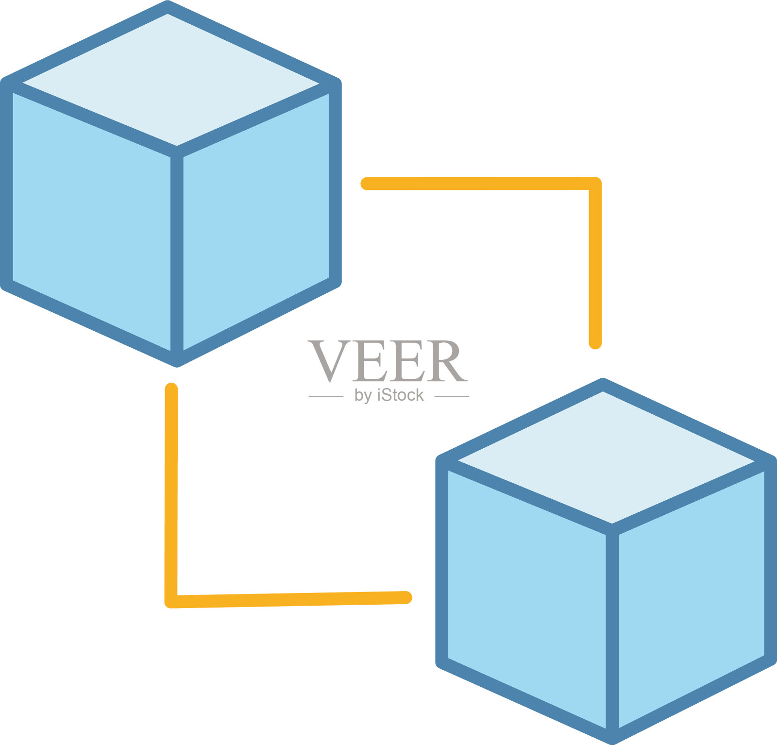 区块链技术颜色图标插画图片素材