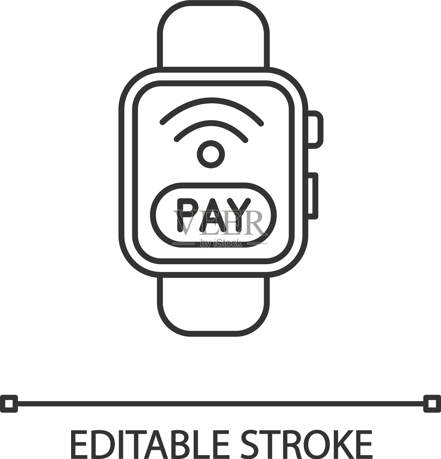 智能手表NFC支付线性图标插画图片素材