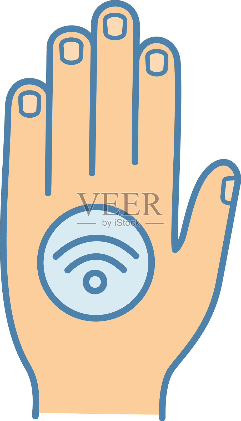 NFC贴纸手彩色图标设计元素图片