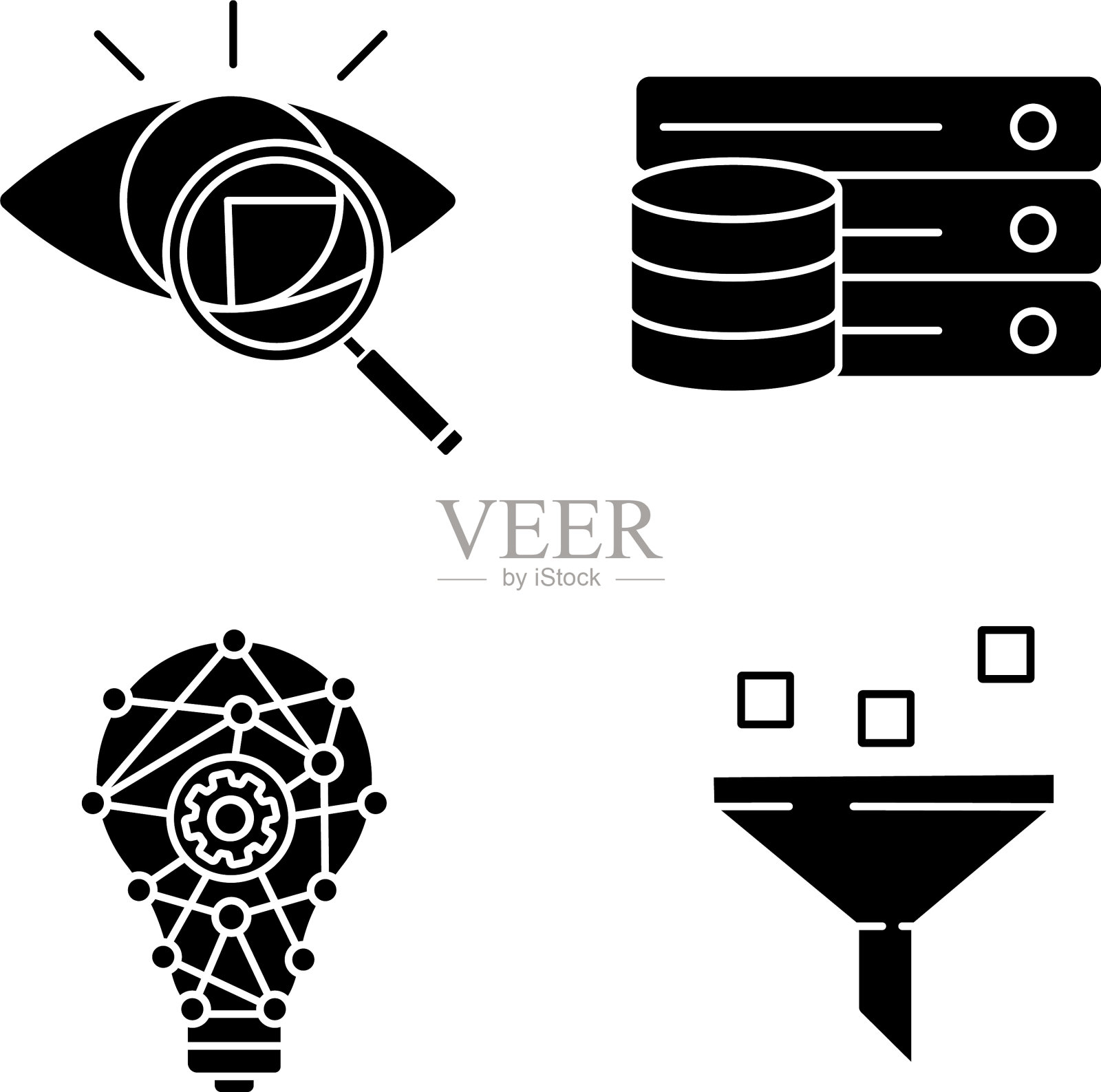 机器学习字形图标集图标素材